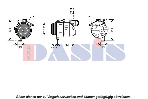 AKS DASIS Kompresors, Gaisa kond. sistēma 851083N